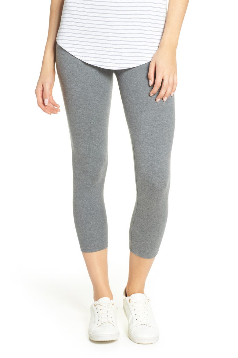 High Waist Crop Leggings, Main, color, CHARCOAL GREY