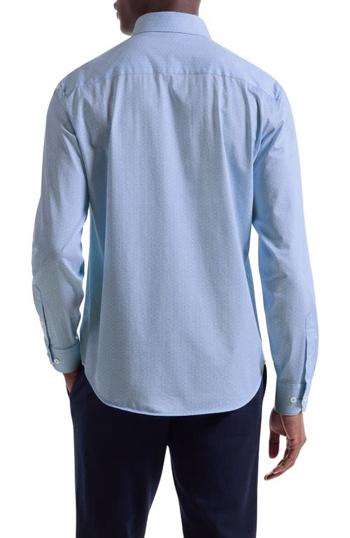 Bugatchi Jules Ooohcotton® Honeycomb Print Button-down Shirt In Blue
