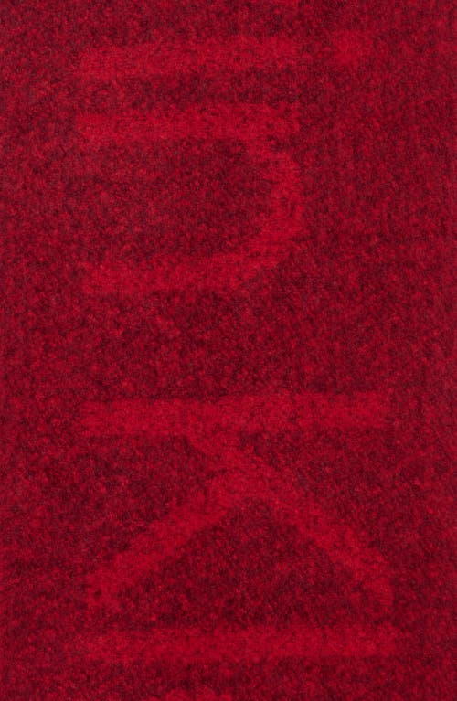 Calvin Klein Logo Tweed Scarf In Red