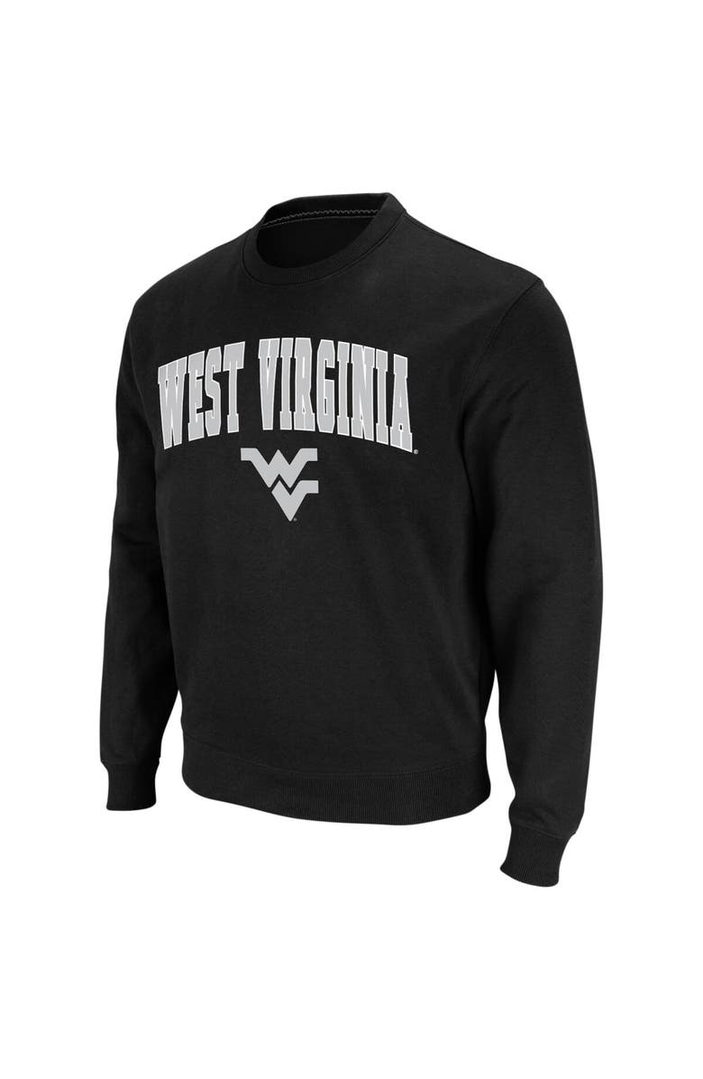 COLOSSEUM Men's Colosseum Black West Virginia Mountaineers Arch & Logo Crew Neck Sweatshirt, Main, color, Black