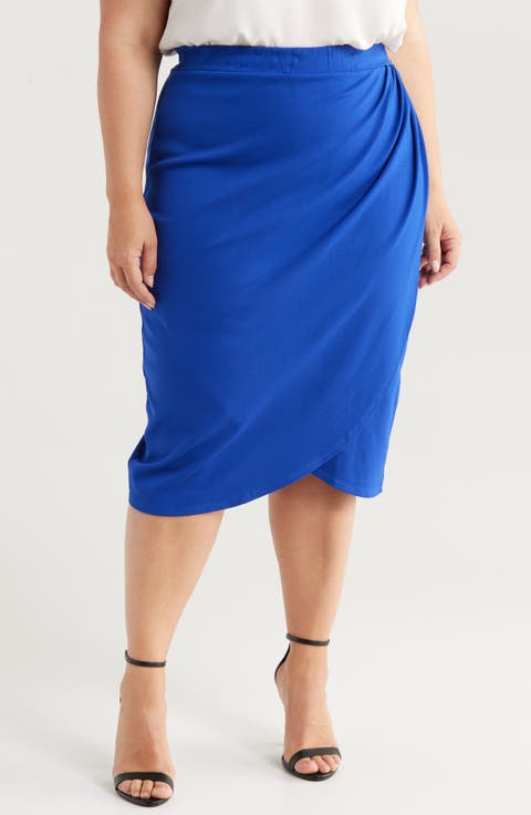 Tulip Hem Wrap Skirt (Plus)