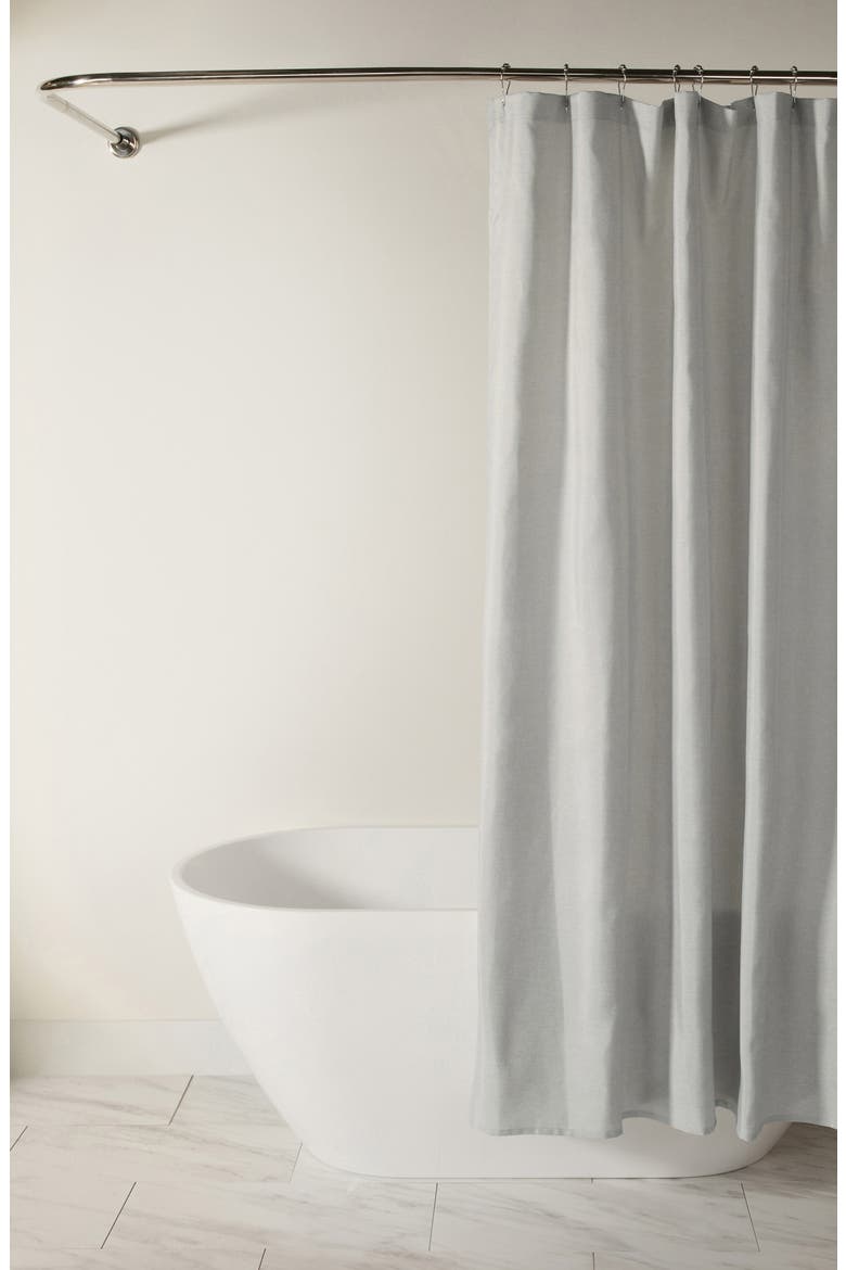 Mixed Stripe Shower Curtain, Main, color, PLACEMENT STRIPE LIGHT GRAY
