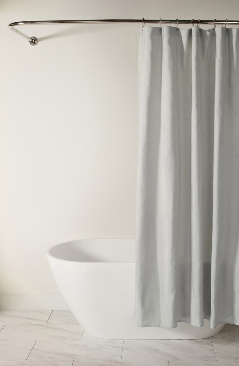 HOMESPUN Mixed Stripe Shower Curtain, Main, color, Placement Stripe Light Gray