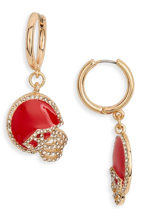 Helmet Huggie Drop Earrings