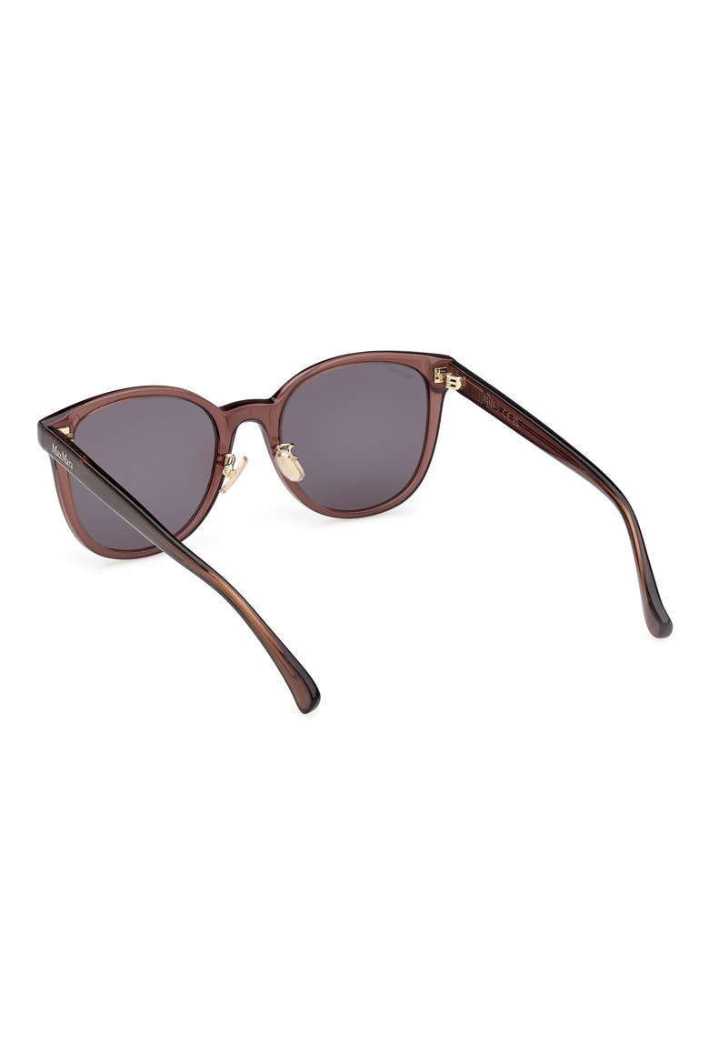 55mm Round Sunglasses, Alternate, color, SHINY DARK BROWN / SMOKE
