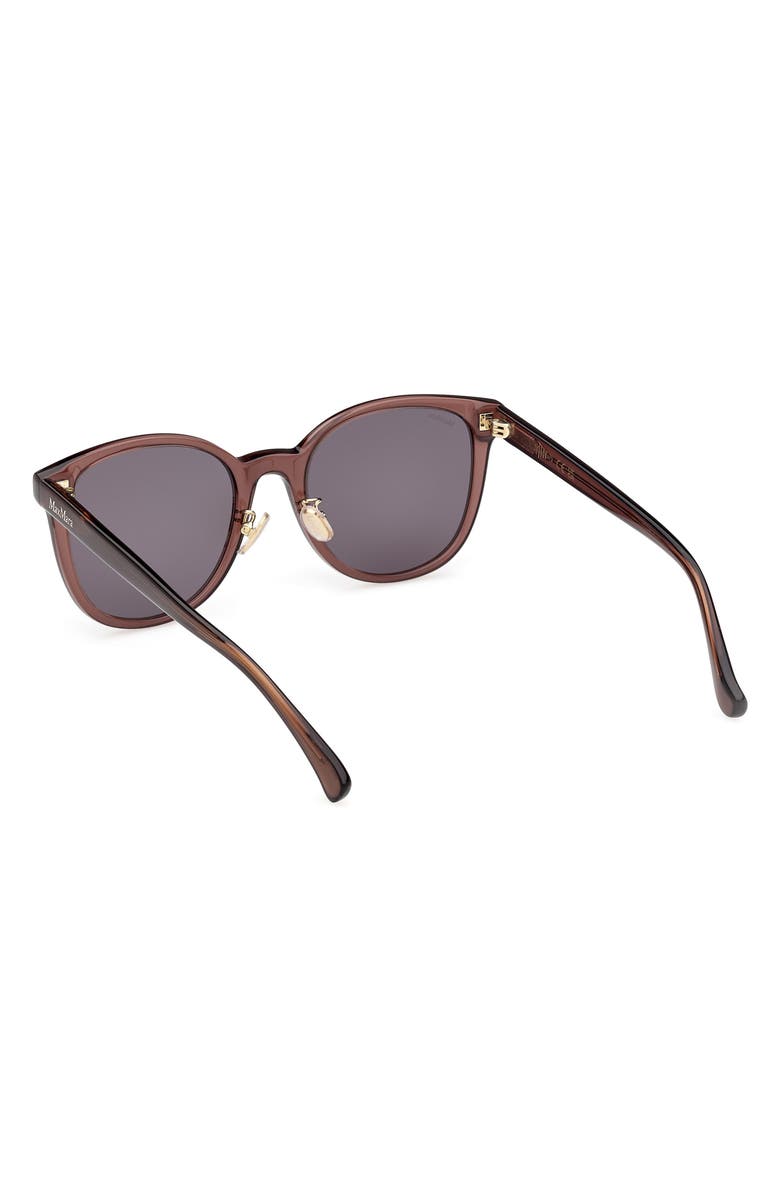 Max Mara 55mm Round Sunglasses, Alternate, color, Shiny Dark Brown / Smoke