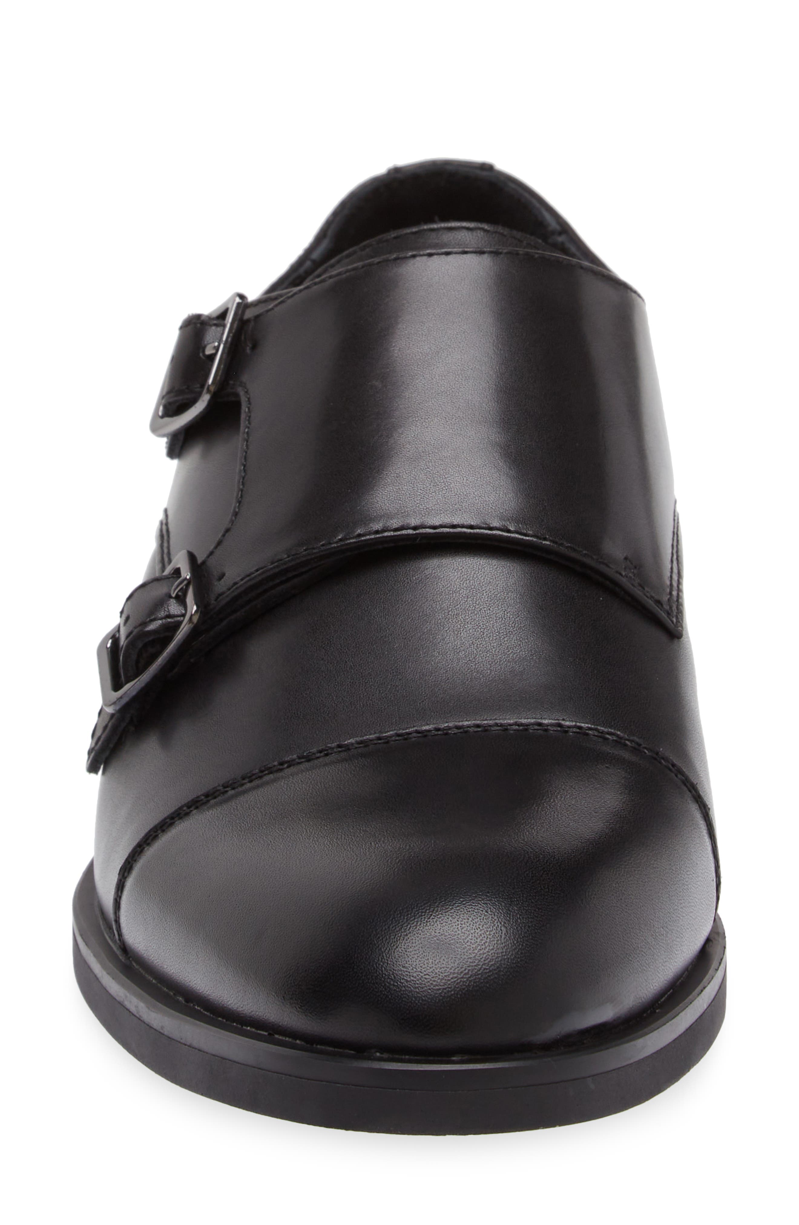 Nordstrom Edison Double Monk Strap Shoe, Alternate, color, Black