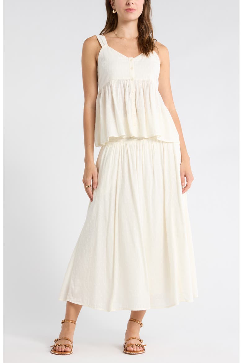 Clip Dot Button-Up Tank, Main, color, IVORY EGRET
