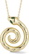 GLAZE JEWELRY Cubic Zirconia Swirl Snake Pendant Necklace