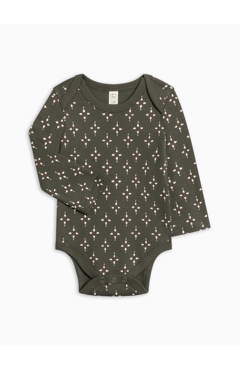 Colored Organics Organic Holiday River Bodysuit, Main, color, Starlight / Pine