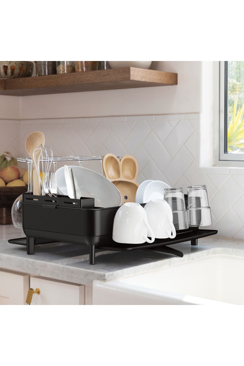 steel frame dishrack, Alternate, color, MATTE BLACK