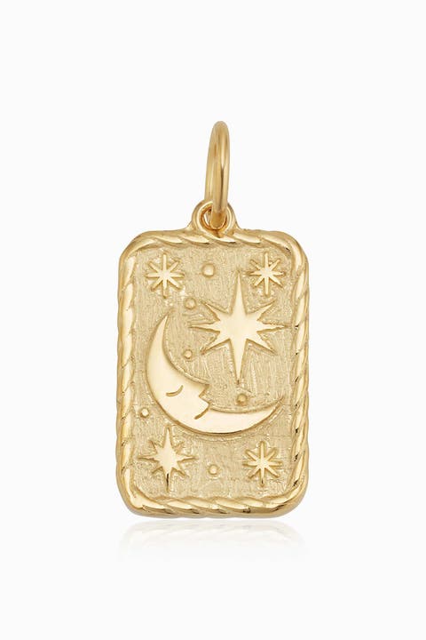 14K Yellow Gold Goodnight Moon Pendant Charm