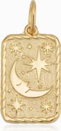 Oradina 14K Yellow Gold Goodnight Moon Pendant Charm