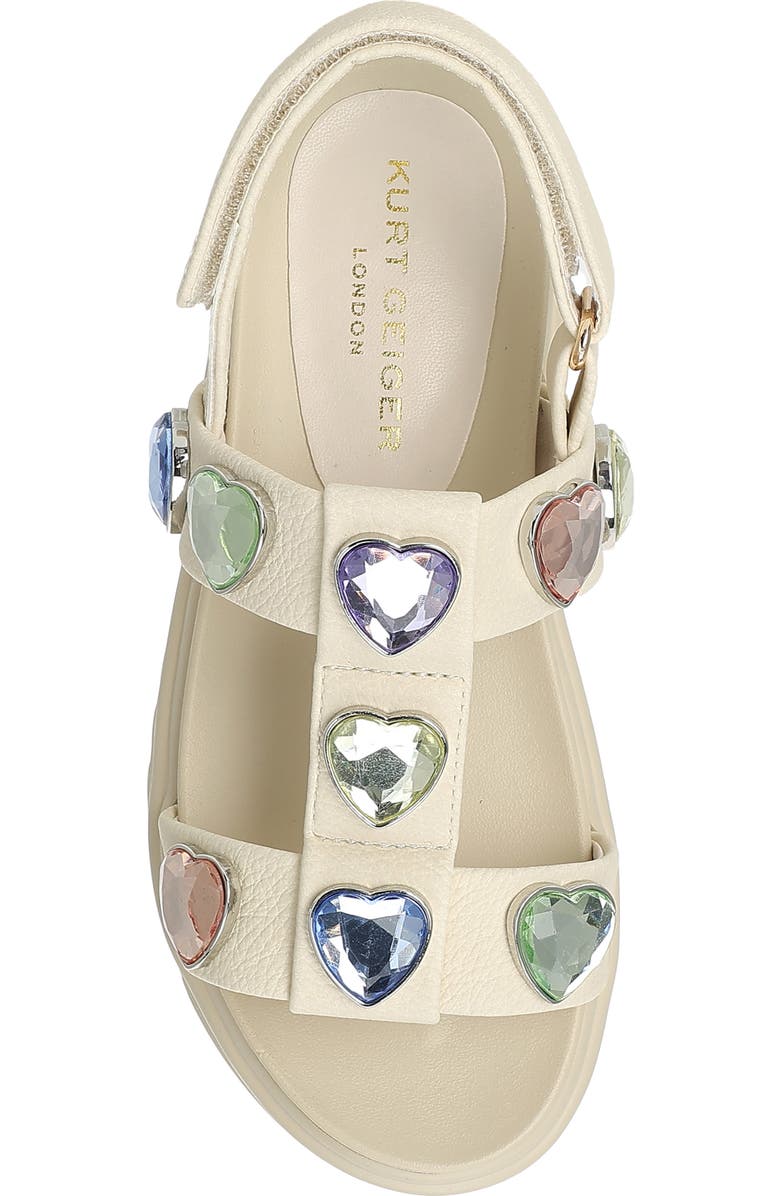 Kurt Geiger London Kids' Mini Orson Heart Slingback Sandal, Alternate, color, Bone