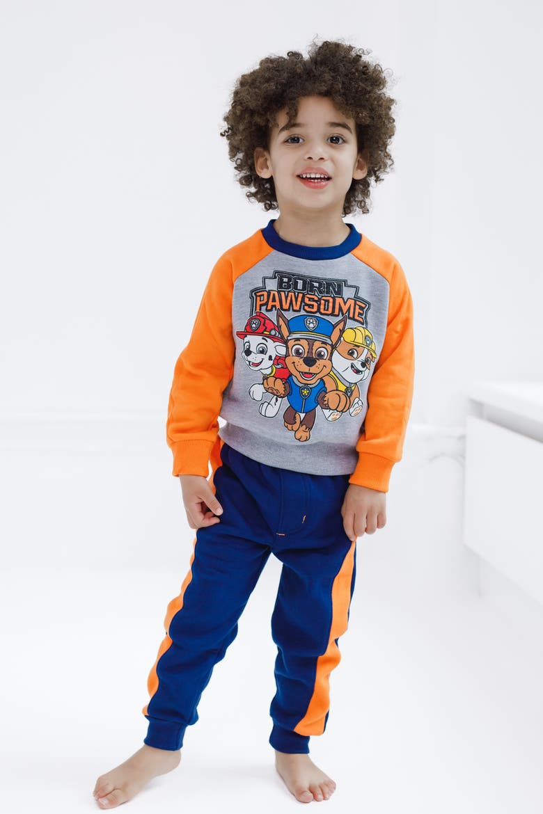 Paw Patrol 2-Piece Fleece Sweatshirt and Pants Set, Alternate, color, Grey Carrot Navy
