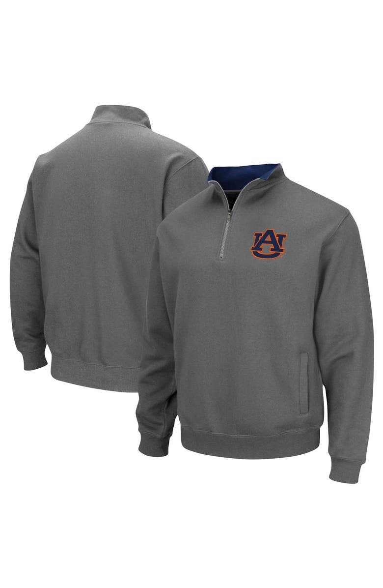 COLOSSEUM Men's Colosseum Charcoal Auburn Tigers Tortugas Logo Quarter-Zip Pullover Jacket, Main, color, Charcoal