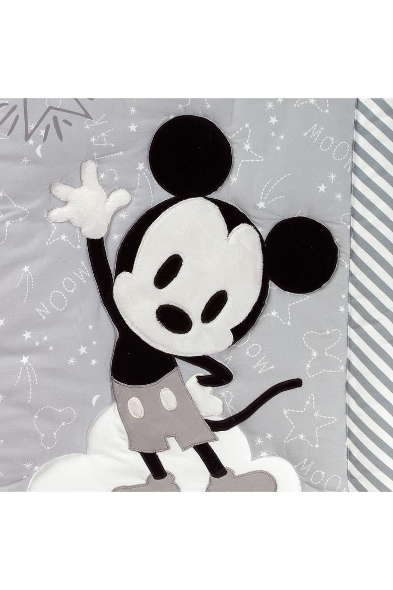 Disney Baby Mickey Mouse 4-Piece Crib Bedding Set, Alternate, color, Gray