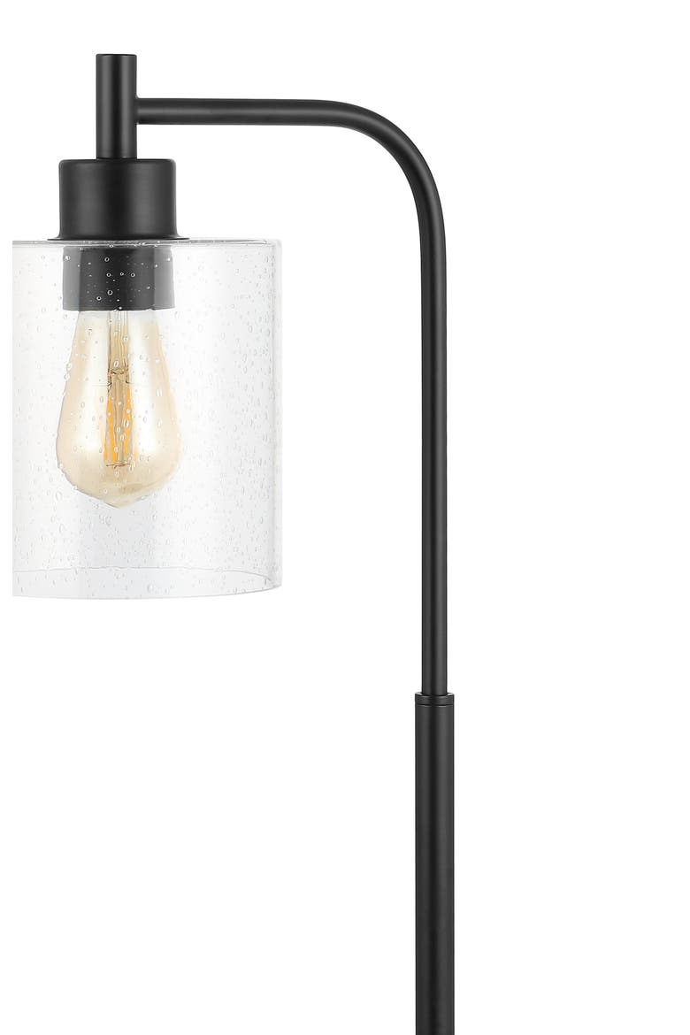 Axel Modern 23" Iron/Seeded Glass Farmhouse Industrial USB Charging LED Task Lamp, Black, Alternate, color, Black
