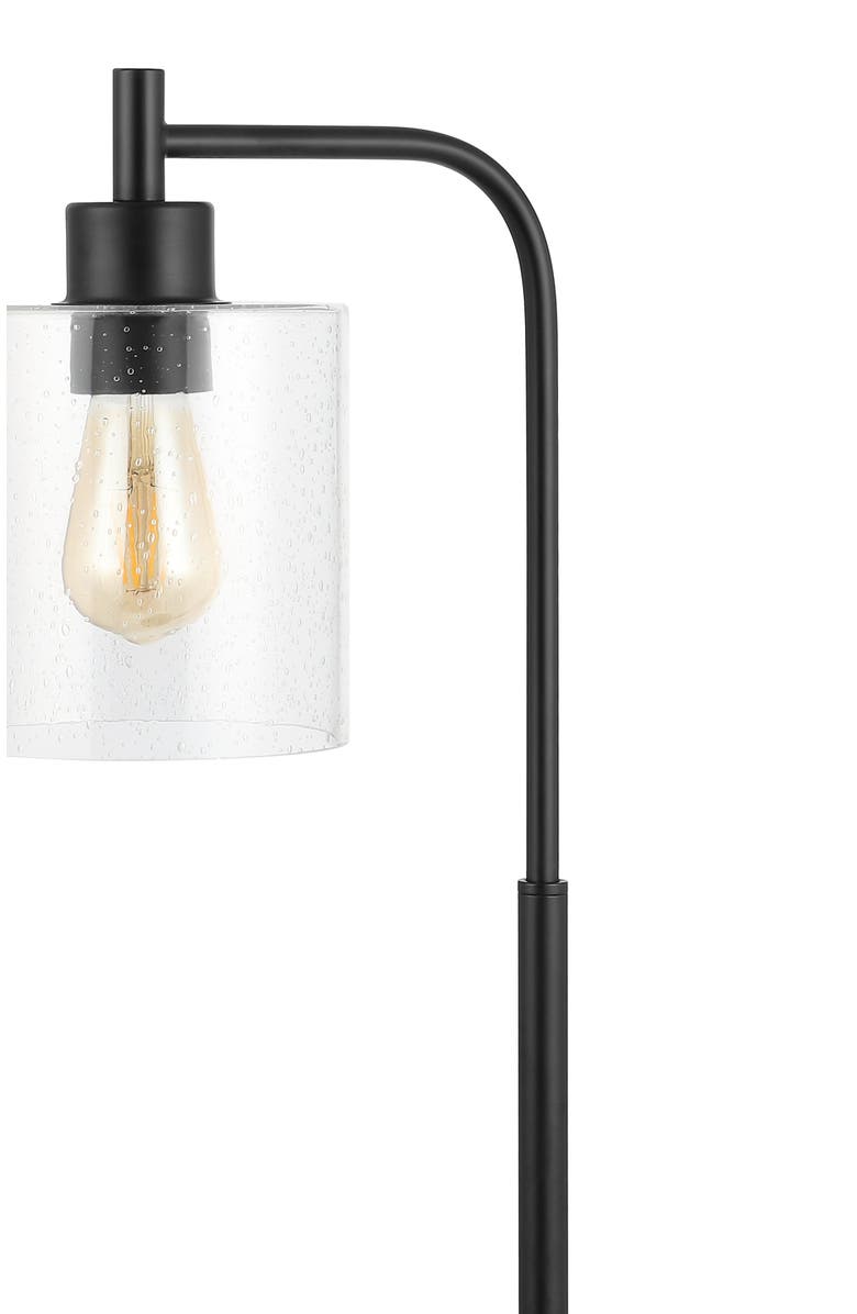 JONATHAN Y Axel Modern 23" Iron/Seeded Glass Farmhouse Industrial USB Charging LED Task Lamp, Black, Alternate, color, Black