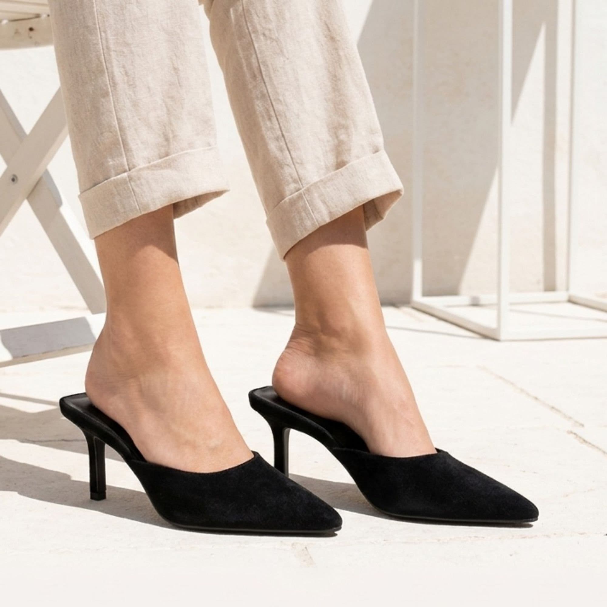 Lunya Velvet Mules, Alternate, color, Black