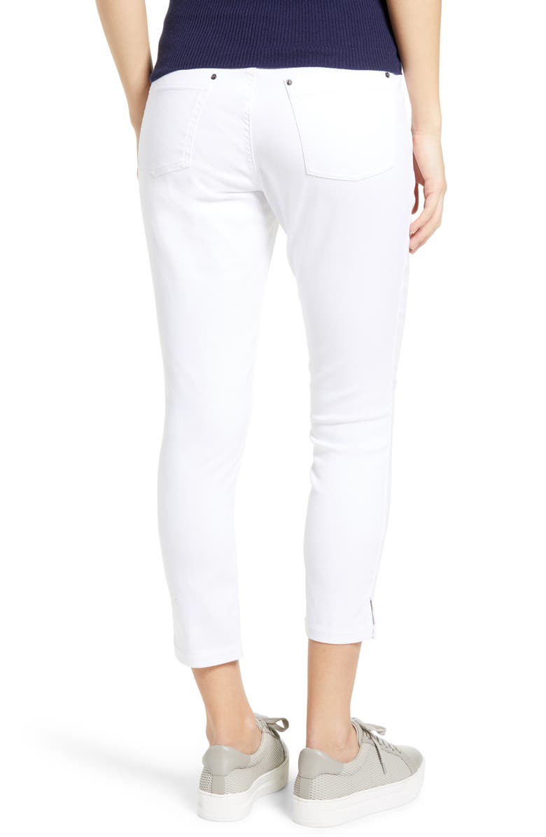 Hue Women's Split Hem Denim Capri Leggings, Alternate, color, White