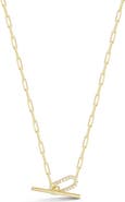 GLAZE JEWELRY Pavé Cubic Zirconia Link Toggle Necklace