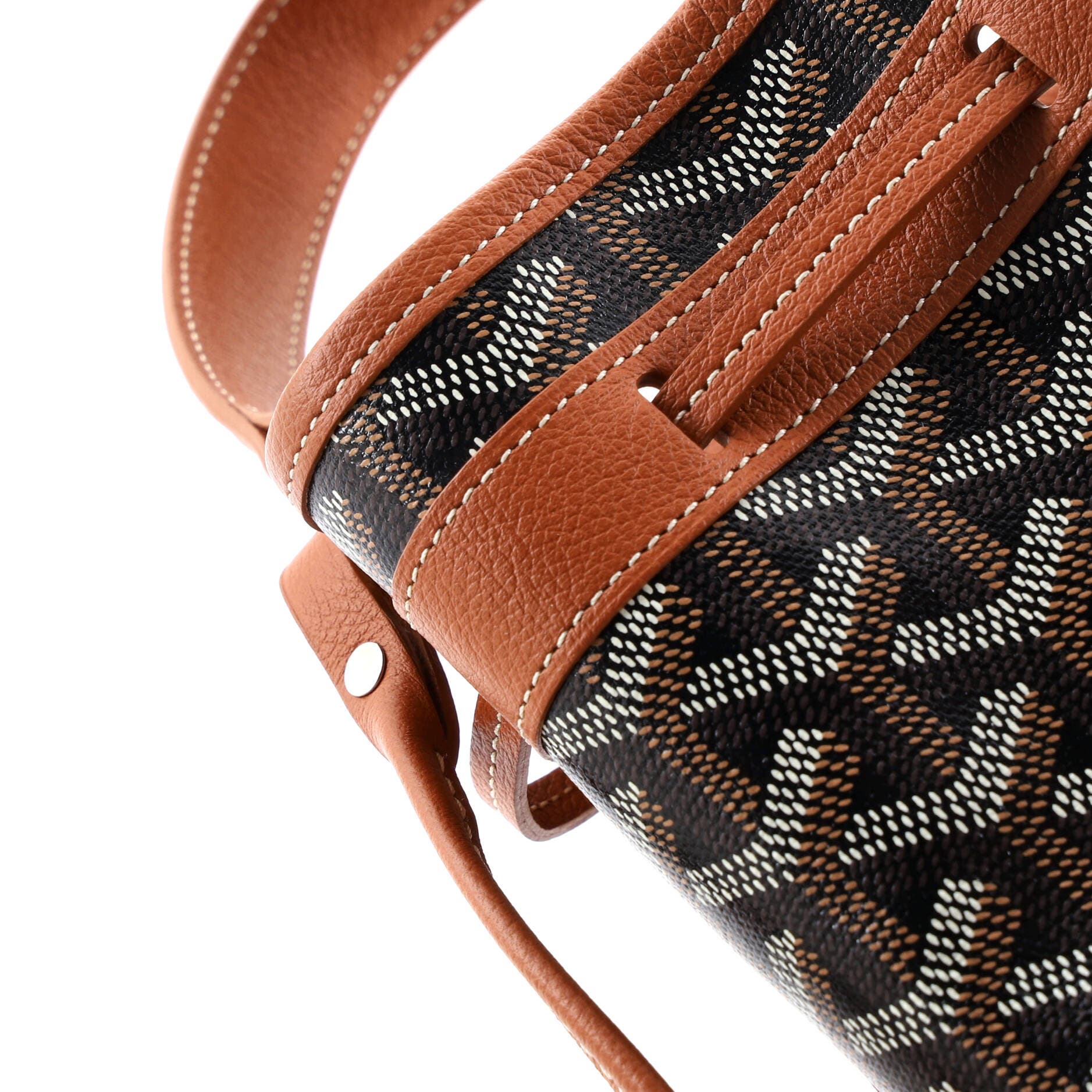 Pre-Owned Goyard Petit Flot Bucket Bag Coated Canvas Mini, Alternate, color, Brown