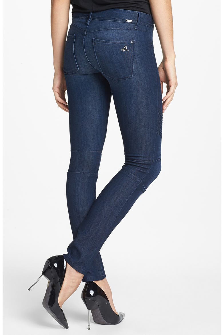 'Hazel' Seamed Moto Skinny Jeans, Alternate, color, DUCATI