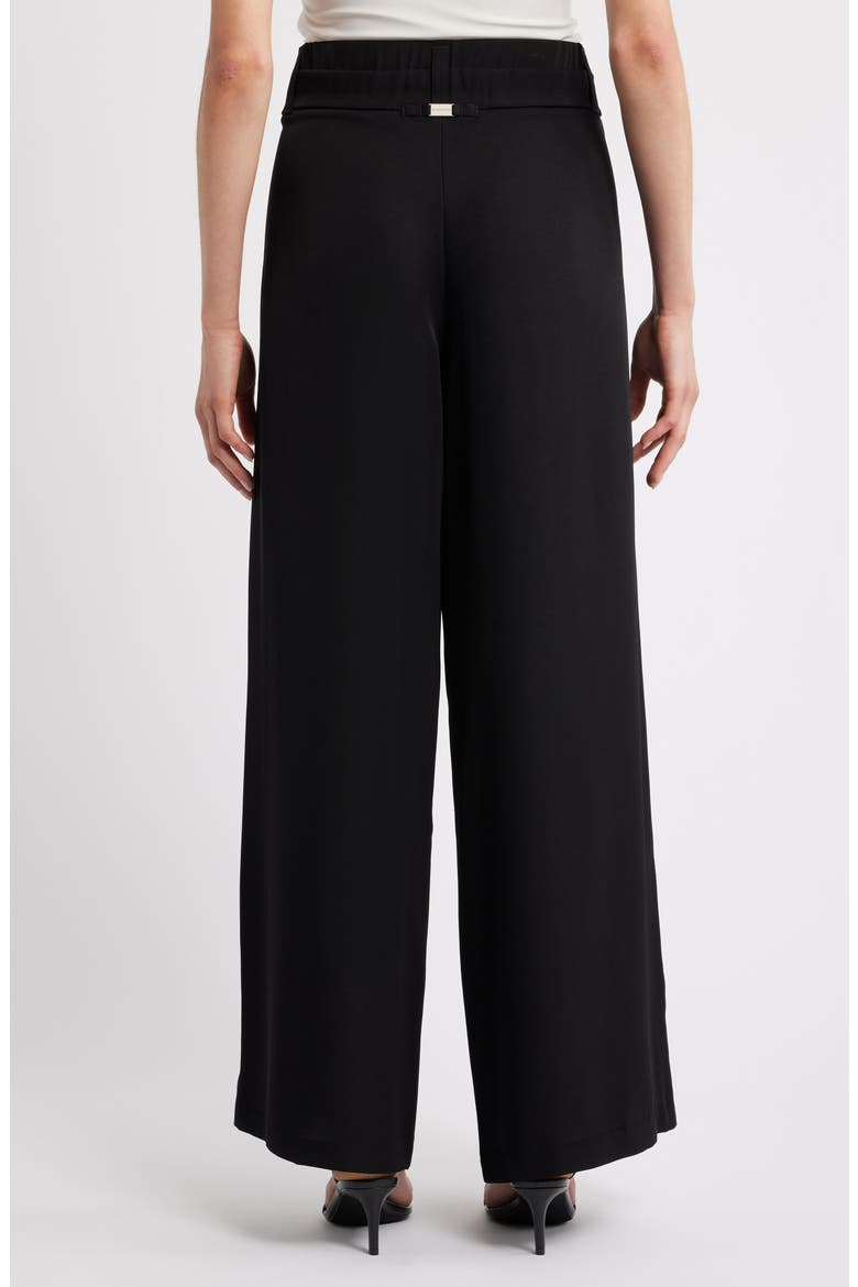 Skyrise Triple Pleat Palazzo Pants, Alternate, color, BLACK