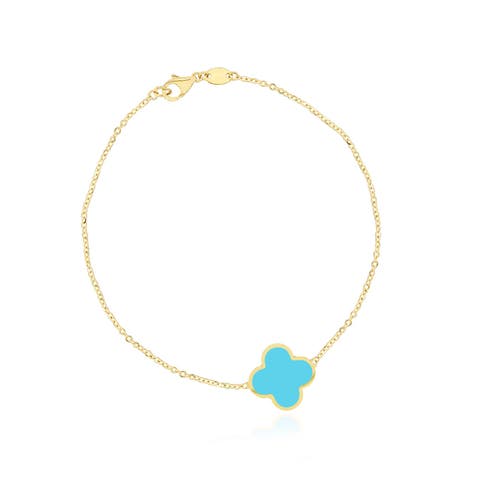 Large Turquoise Single Clover Bracelet