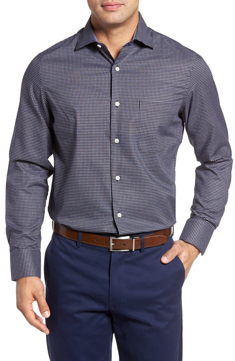 John W. Nordstrom<sup>®</sup> Nordstrom Men's Shop No-Iron Crepe Check Sport Shirt, Main, color,