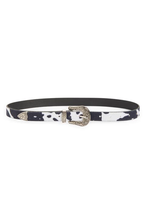 Cow Print Buckle Belt