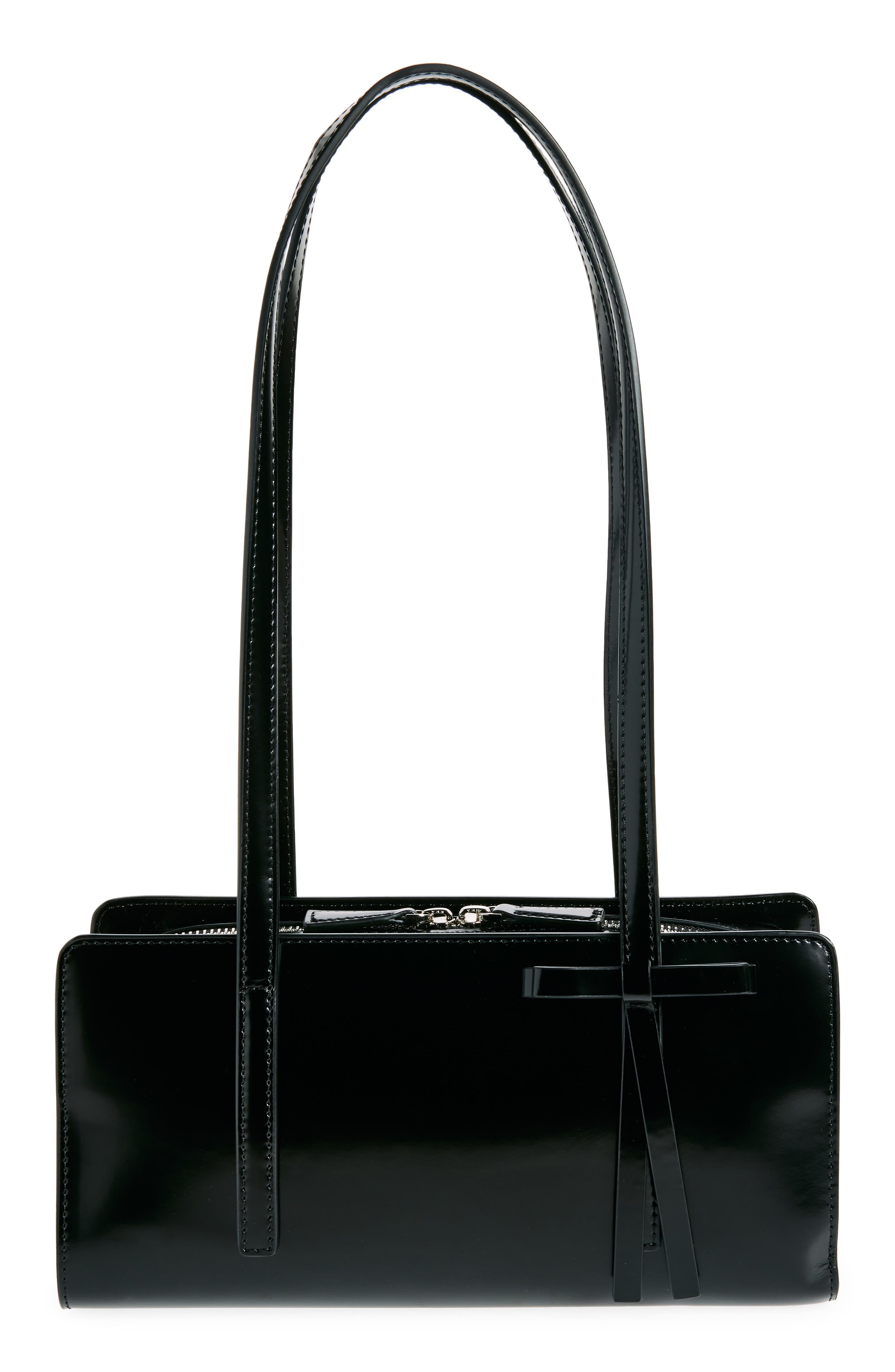 Sandy Liang Recital Patent Leather Shoulder Bag, Main, color, Black