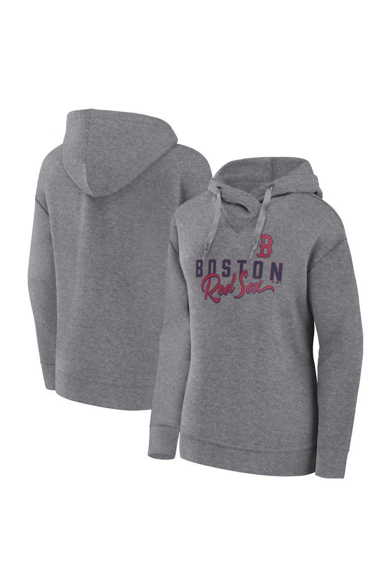 Women's Profile Heather Gray Boston Red Sox Plus Size Pullover Hoodie, Main, color, Heather Gray