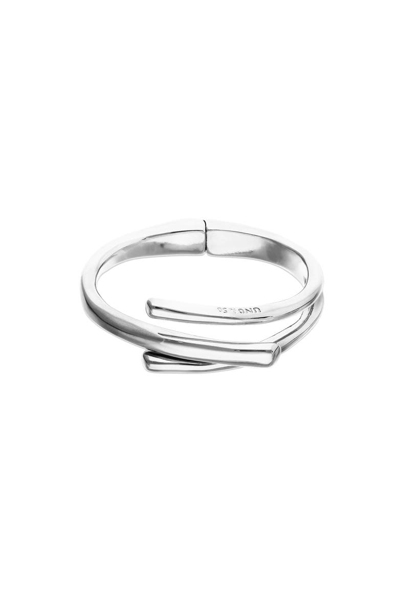 Sterling Silver Plated Bracelet In The Shape Of Three Tubes, Main, color, Silver