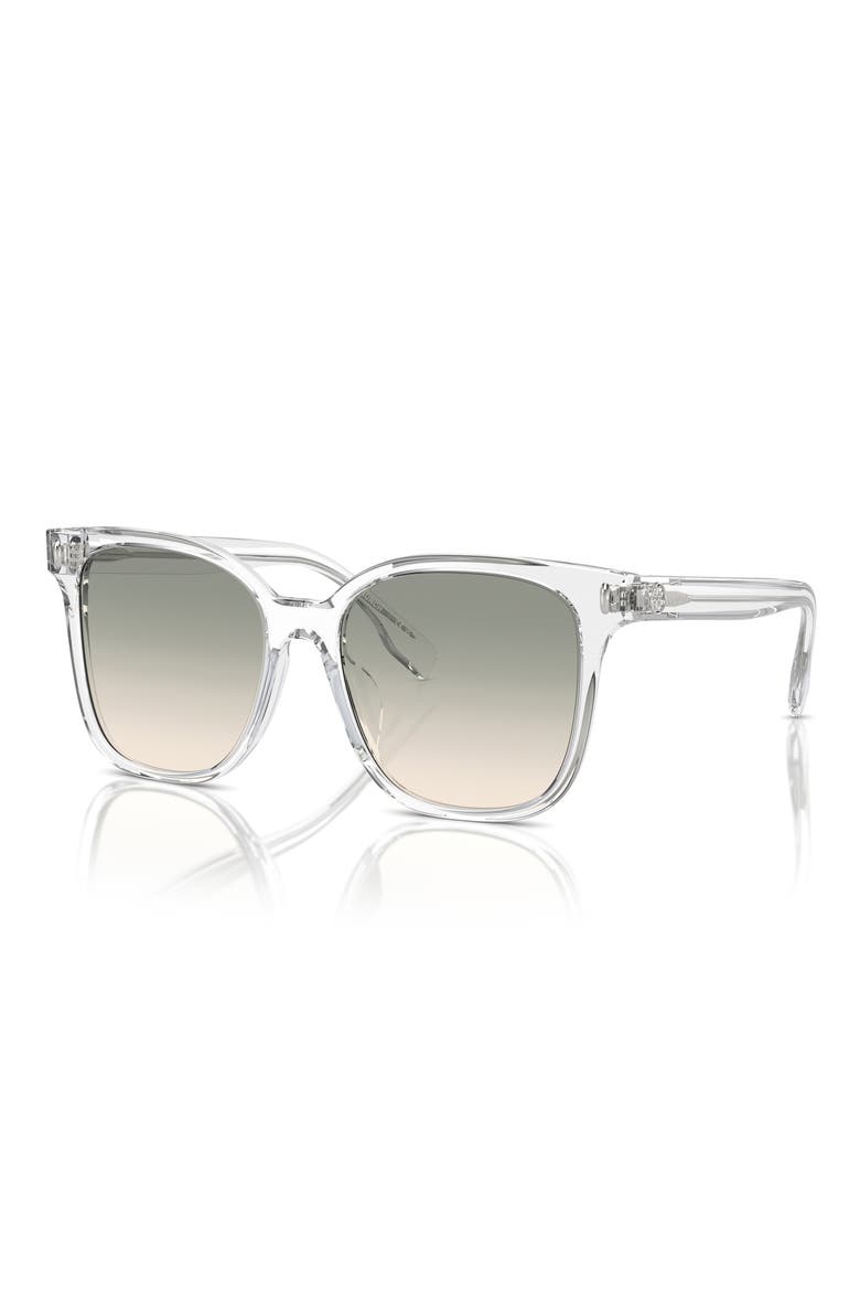 53mm Gradient Square Sunglasses, Alternate, color, CLEAR