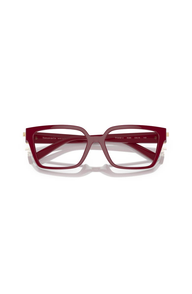 Tiffany & Co. 53mm Rectangle optical glasses, Alternate, color, Red