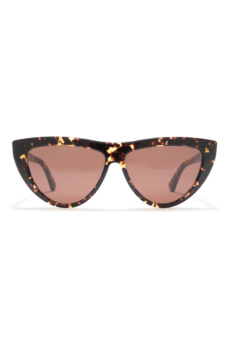 57mm Cat Eye Sunglasses, Main, color, HAVANA HAVANA BROWN