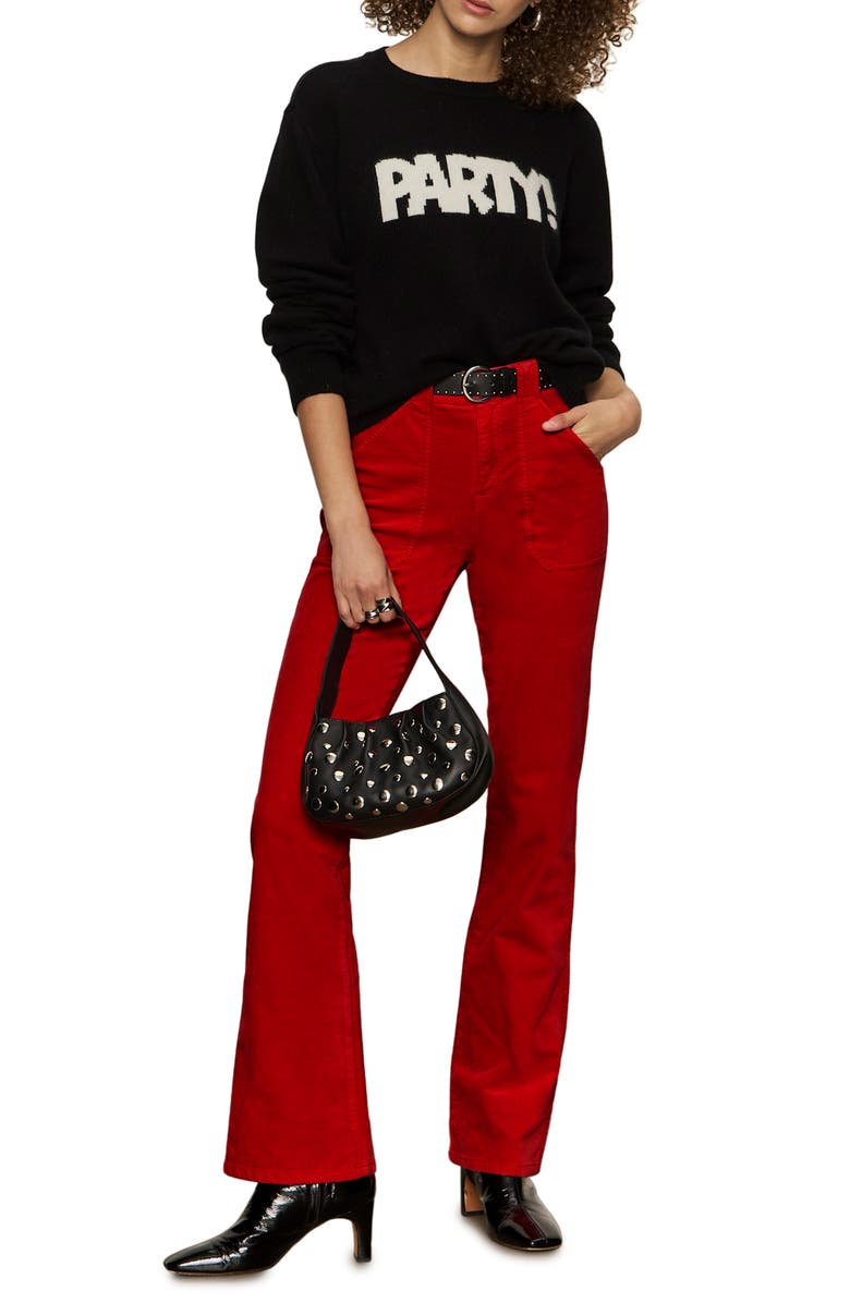 Sanctuary Life of the Party Wool & Cashmere Sweater, Alternate, color, Black/ Chalk White