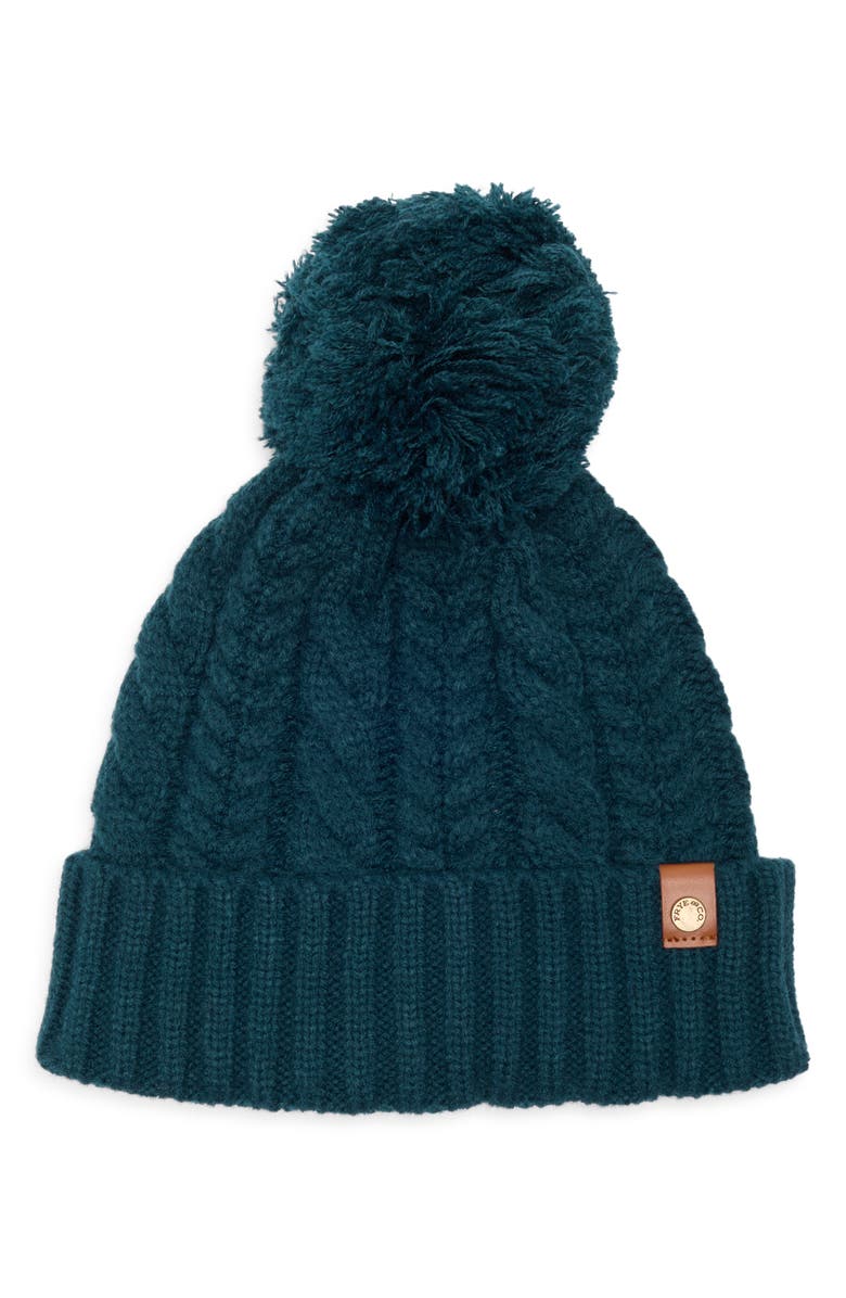 Frye Cable Knit Pompom Beanie, Main, color, 