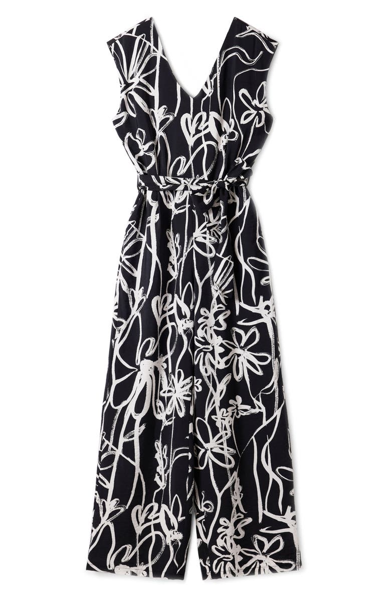 Desigual Floral Belted Jumpsuit, Alternate, color, 