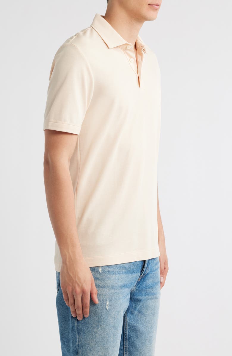 BOSS Press Lyocell & Cotton Polo, Alternate, color, Open Beige