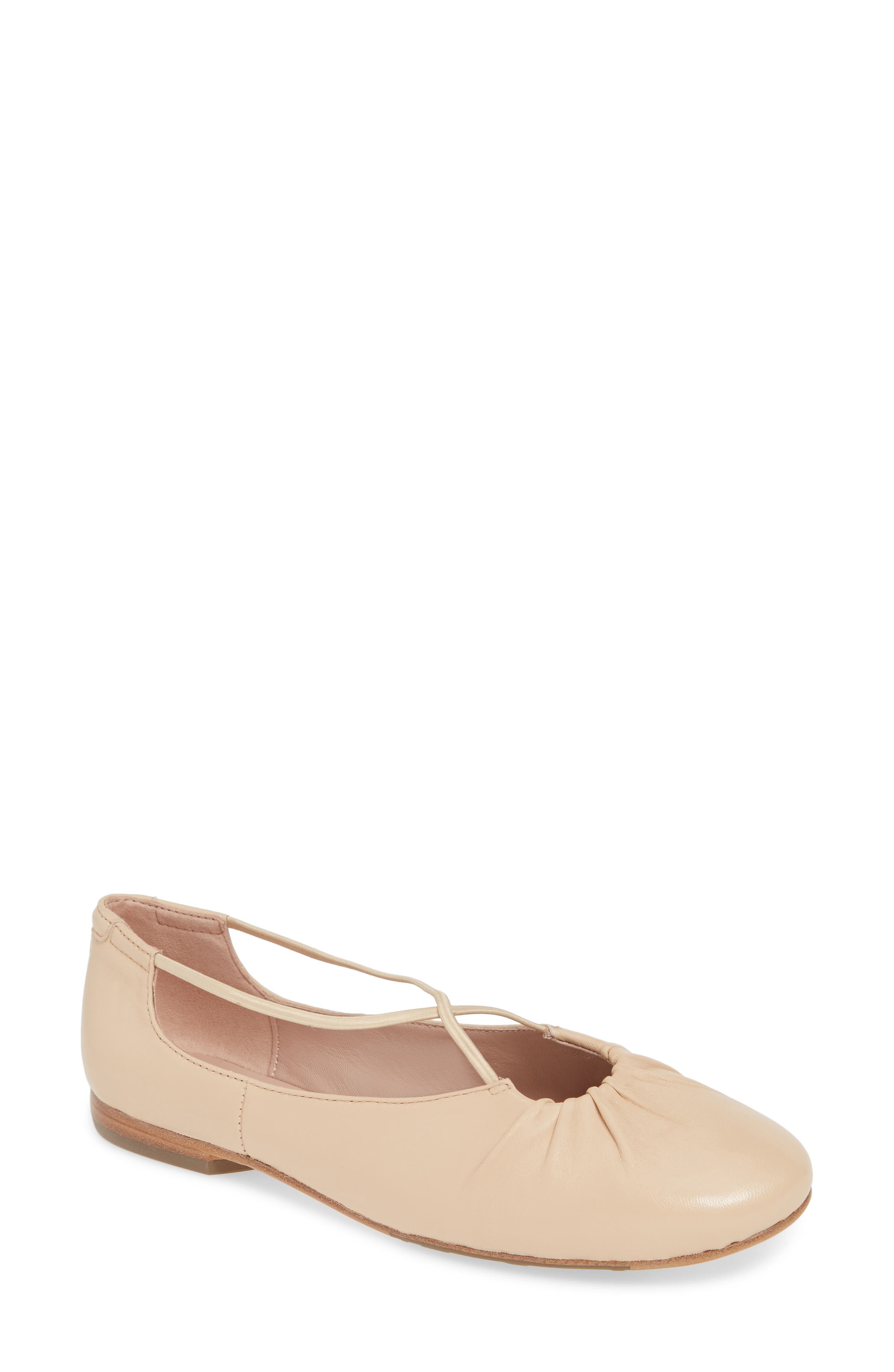 Taryn Rose Collection Alessandra Ballet Flat, Main, color, Bisque Leather