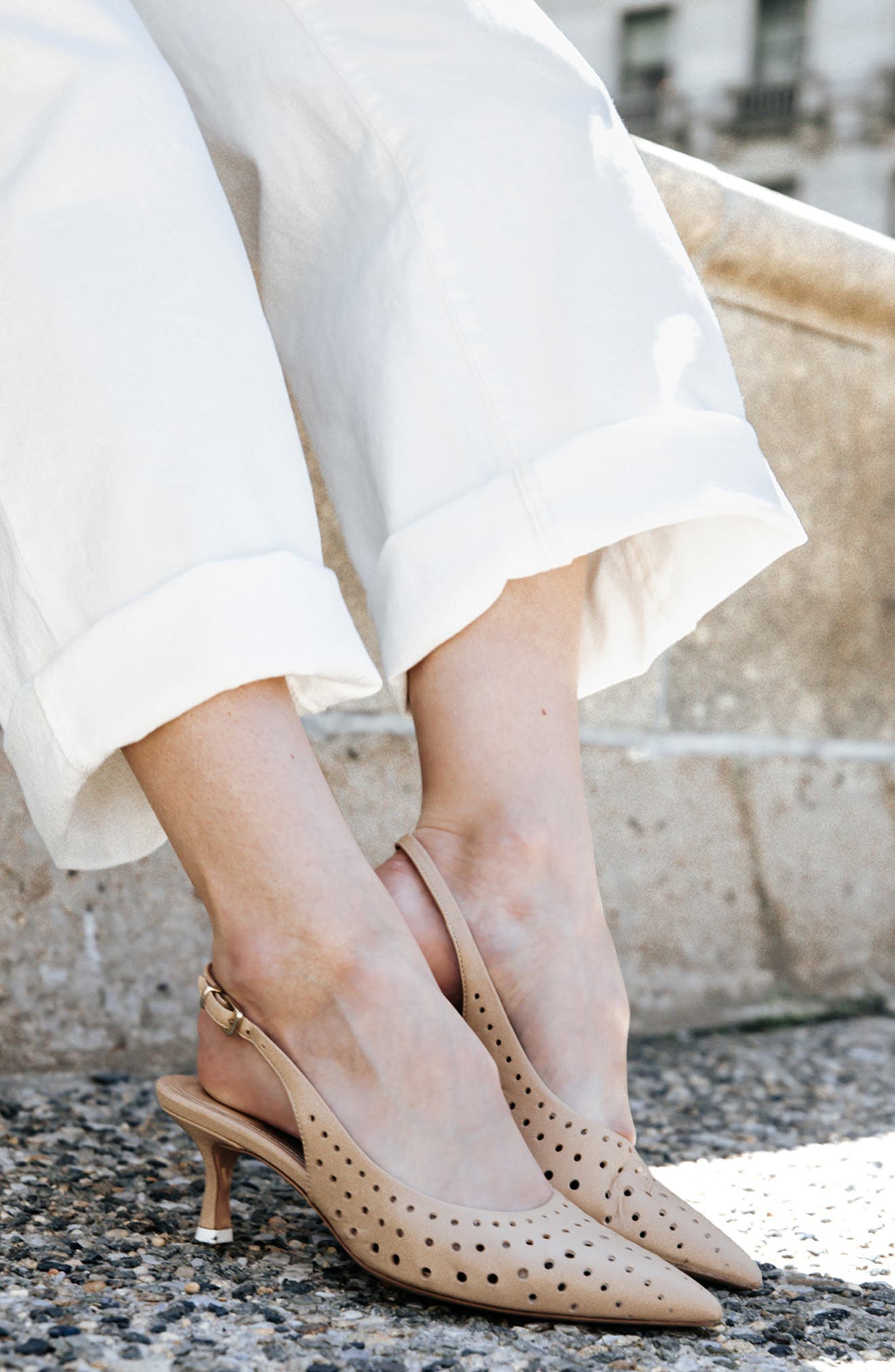 BEAUTIISOLES Flynn Slingback Pointed Toe Pump, Alternate, color, Brown