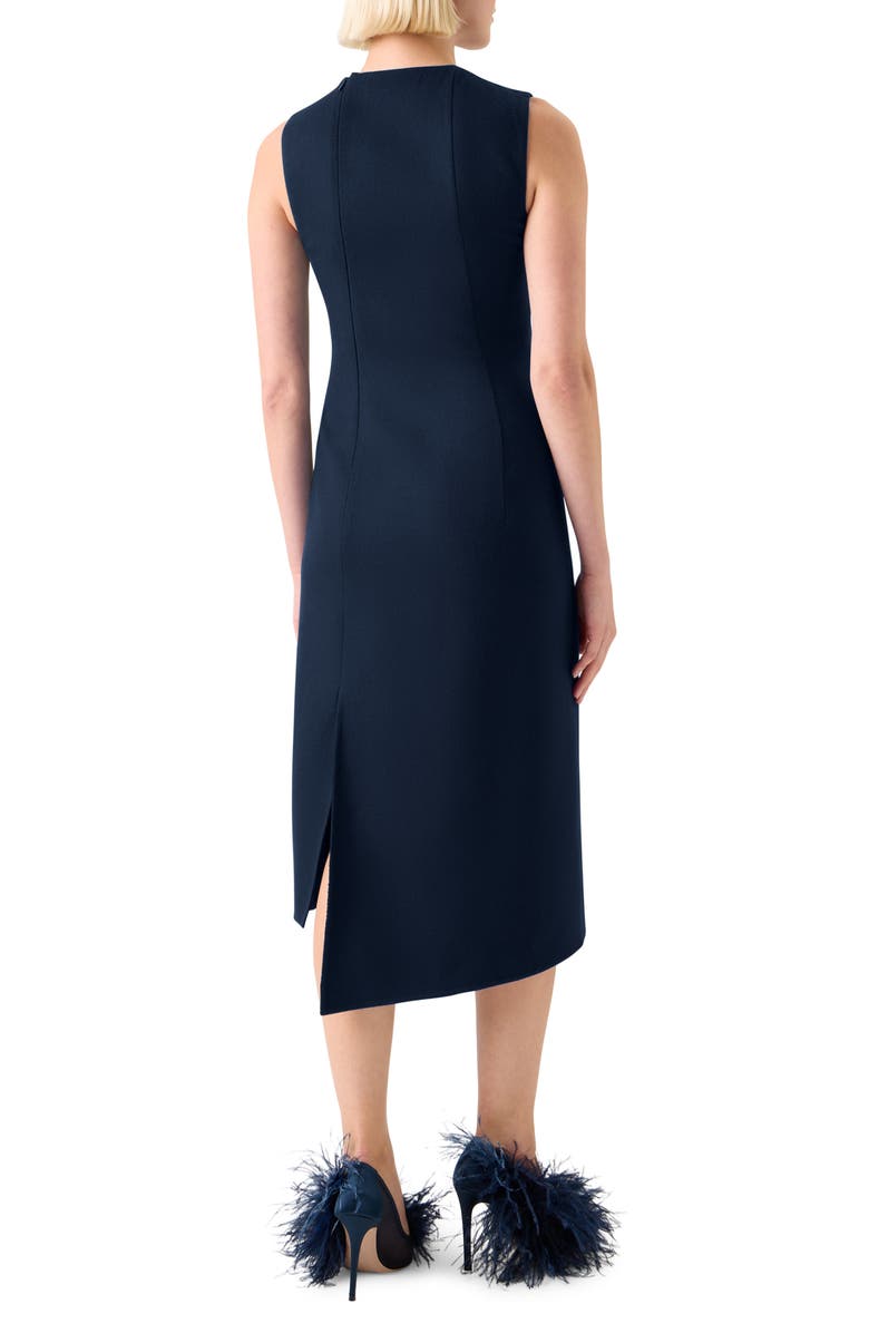 Akris Double Face Wool Flannel Sheath Dress, Alternate, color, Navy
