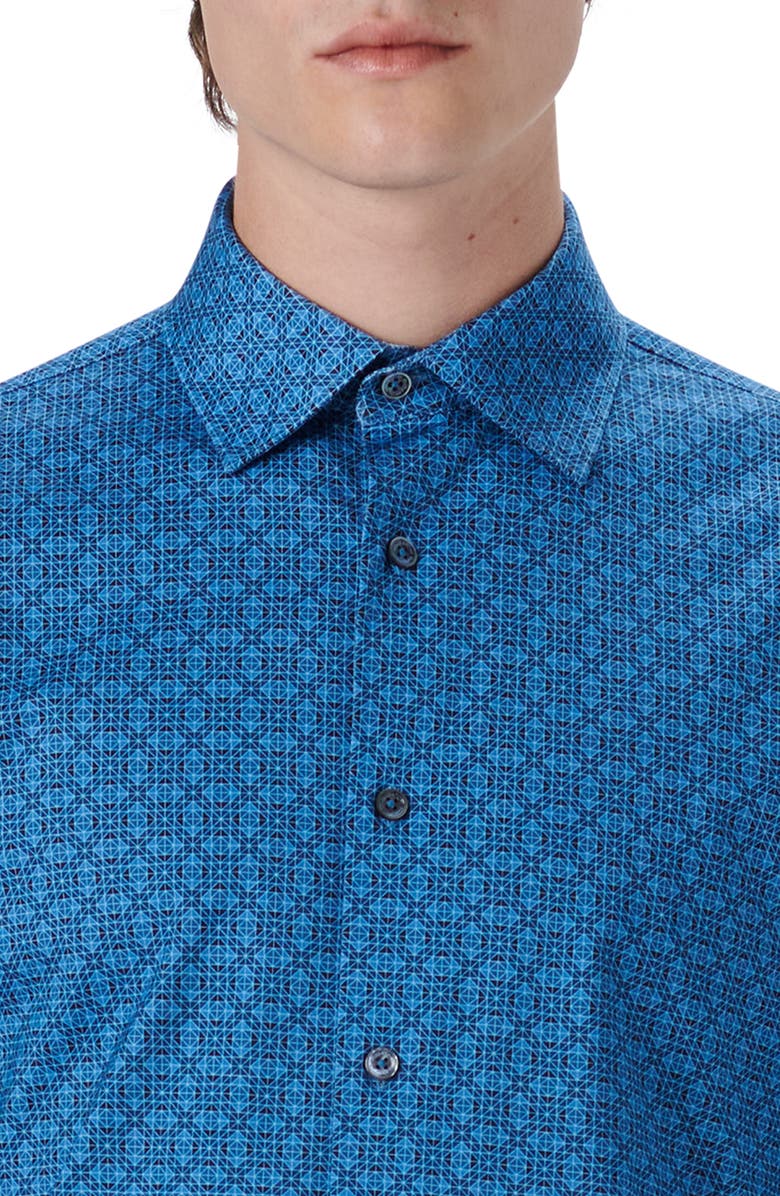 Bugatchi OoohCotton<sup>®</sup> Diamond Print Button-Up Shirt, Alternate, color, 