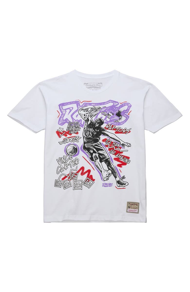Mitchell & Ness Men's Mitchell & Ness Vince Carter White Toronto Raptors Hardwood Classics Chalked Up T-Shirt, Alternate, color, White