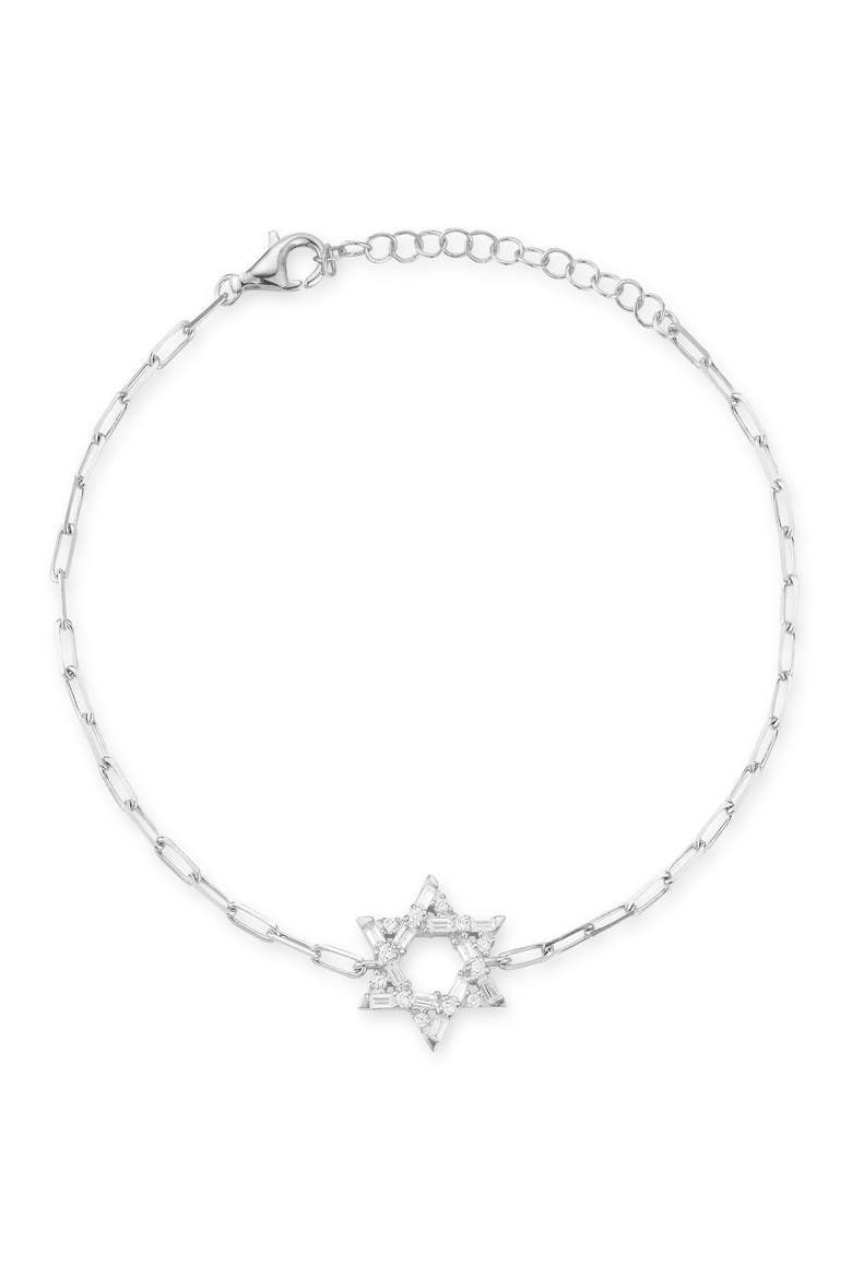 Star of David Pendant Bracelet, Main, color, SILVER