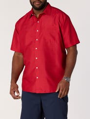 Harbor Bay by DXL Big & Tall Geometric Print Microfiber Sport Shirt