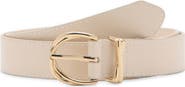 MANGO Oval Buckle Faux Leather Belt